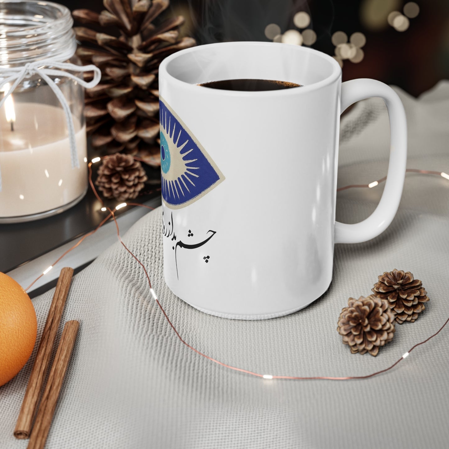 Ceramic persian design Coffee Mug, Cup, Gift for Coffee Lovers, Unique Funny Mug, Kitchen Decor, Perfect for Friends