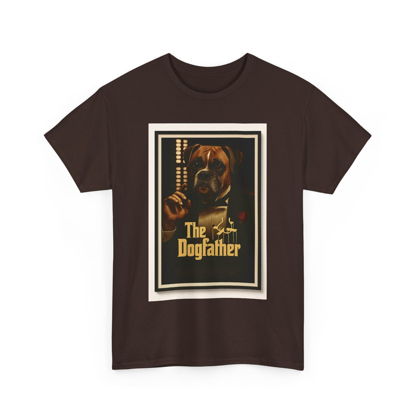 T-shirt unisexe en coton épais « The Dogfather » - Cadeau amusant pour les amoureux des chiens, pour les papas, pour les amoureux des animaux, pour un anniversaire ou Noël. 