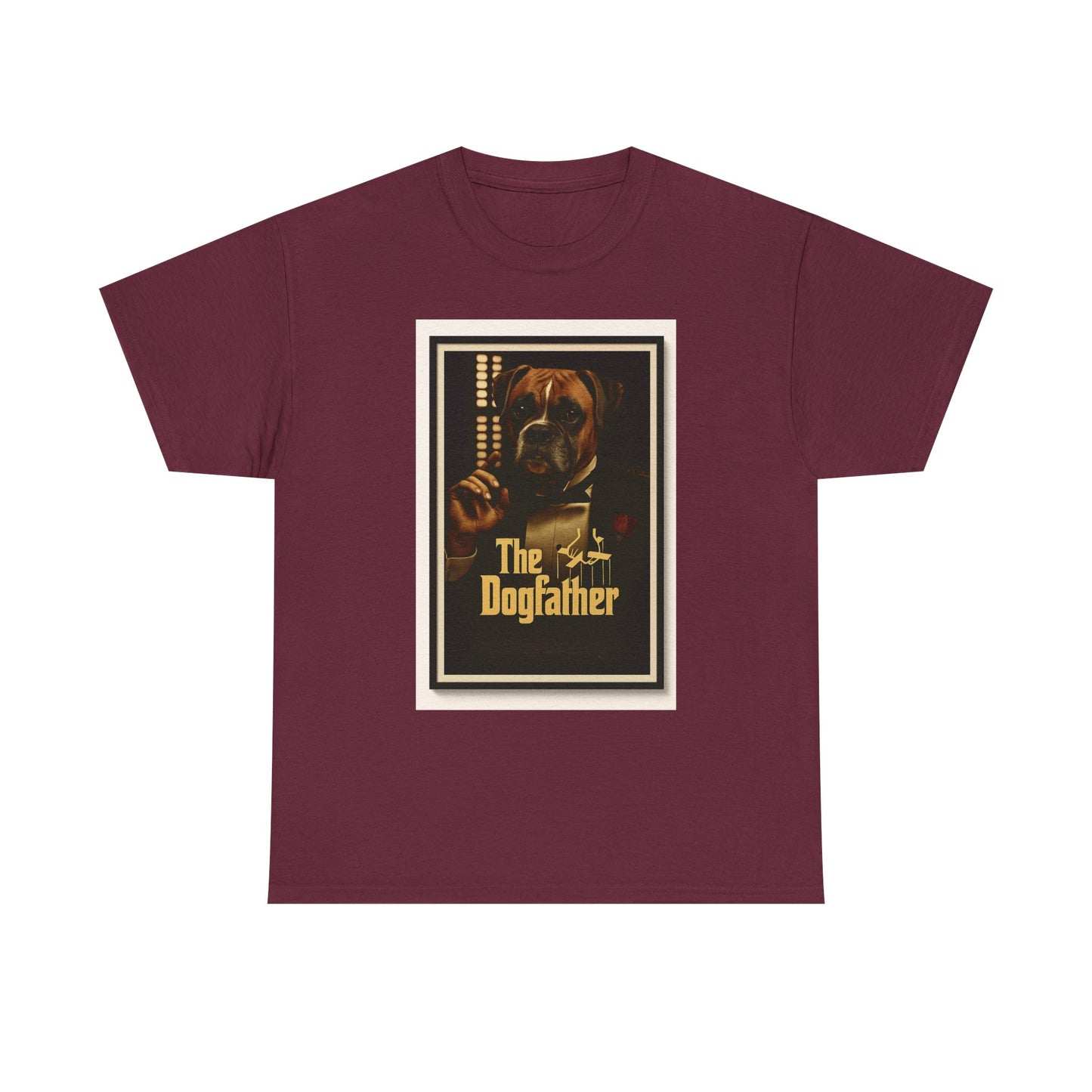 T-shirt unisexe en coton épais « The Dogfather » - Cadeau amusant pour les amoureux des chiens, pour les papas, pour les amoureux des animaux, pour un anniversaire ou Noël. 