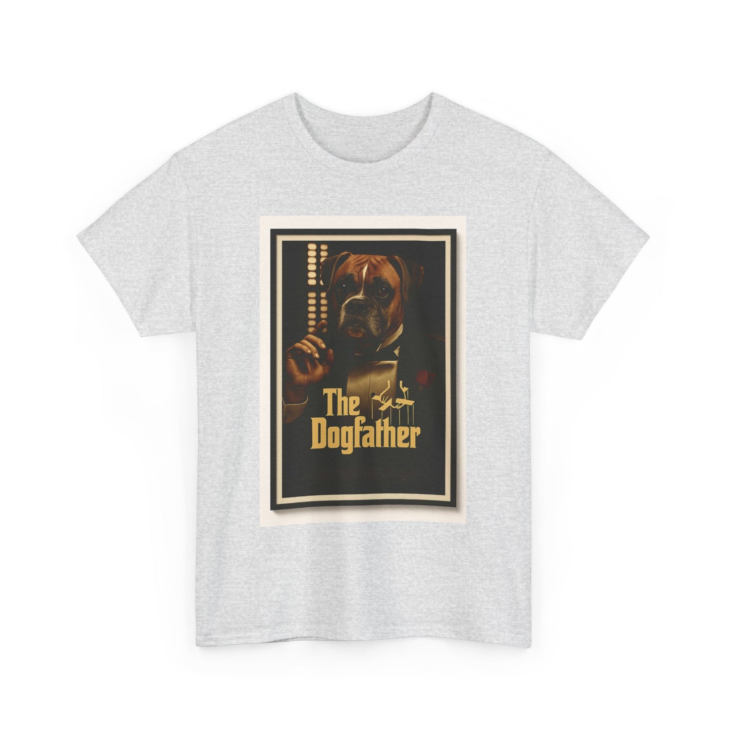 T-shirt unisexe en coton épais « The Dogfather » - Cadeau amusant pour les amoureux des chiens, pour les papas, pour les amoureux des animaux, pour un anniversaire ou Noël. 