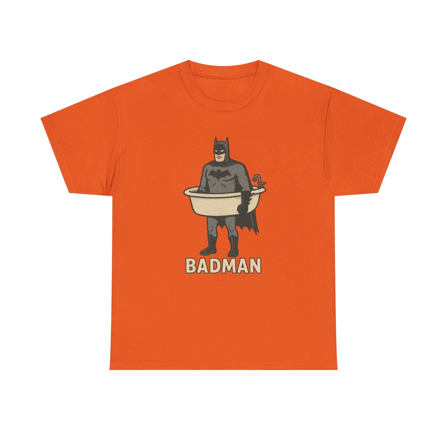 Lustiges Badman Badewannen-T-Shirt, Unisex-Baumwoll-Shirt, Geschenk für Superhelden-Fans, Humor-Bekleidung, Schrulliges Grafik-T-Shirt 