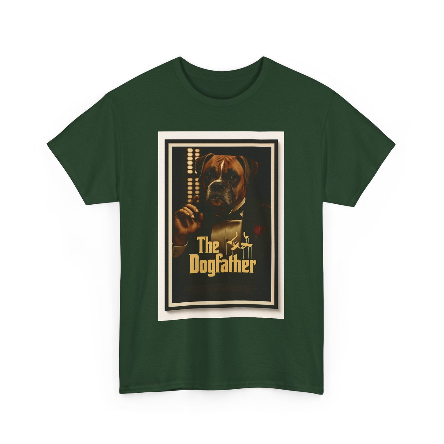 T-shirt unisexe en coton épais « The Dogfather » - Cadeau amusant pour les amoureux des chiens, pour les papas, pour les amoureux des animaux, pour un anniversaire ou Noël. 