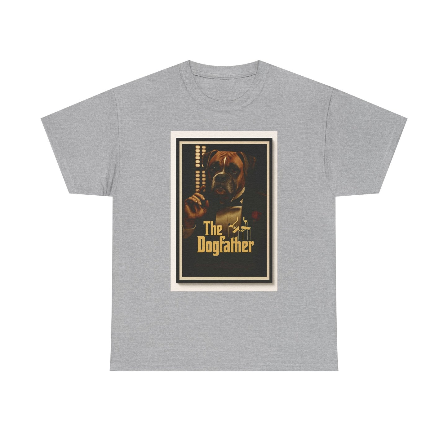T-shirt unisexe en coton épais « The Dogfather » - Cadeau amusant pour les amoureux des chiens, pour les papas, pour les amoureux des animaux, pour un anniversaire ou Noël. 