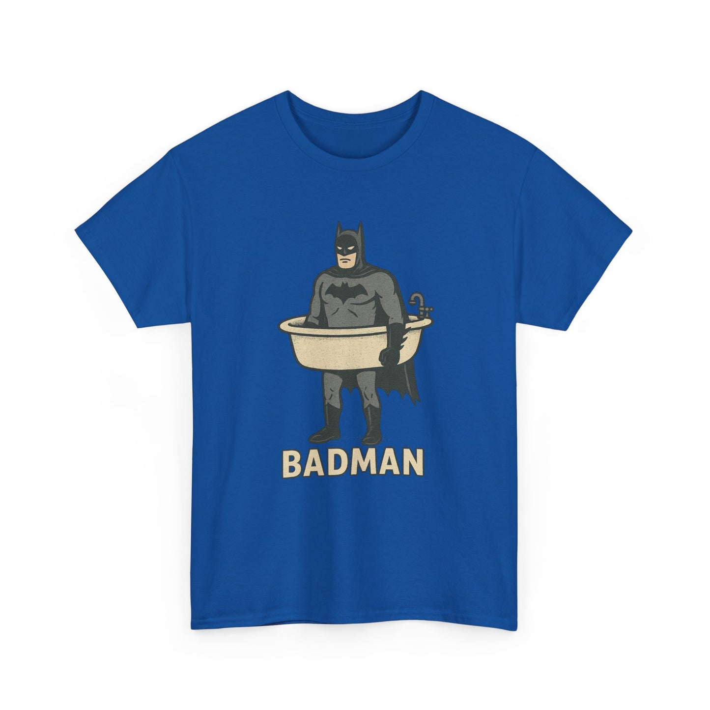Lustiges Badman Badewannen-T-Shirt, Unisex-Baumwoll-Shirt, Geschenk für Superhelden-Fans, Humor-Bekleidung, Schrulliges Grafik-T-Shirt 