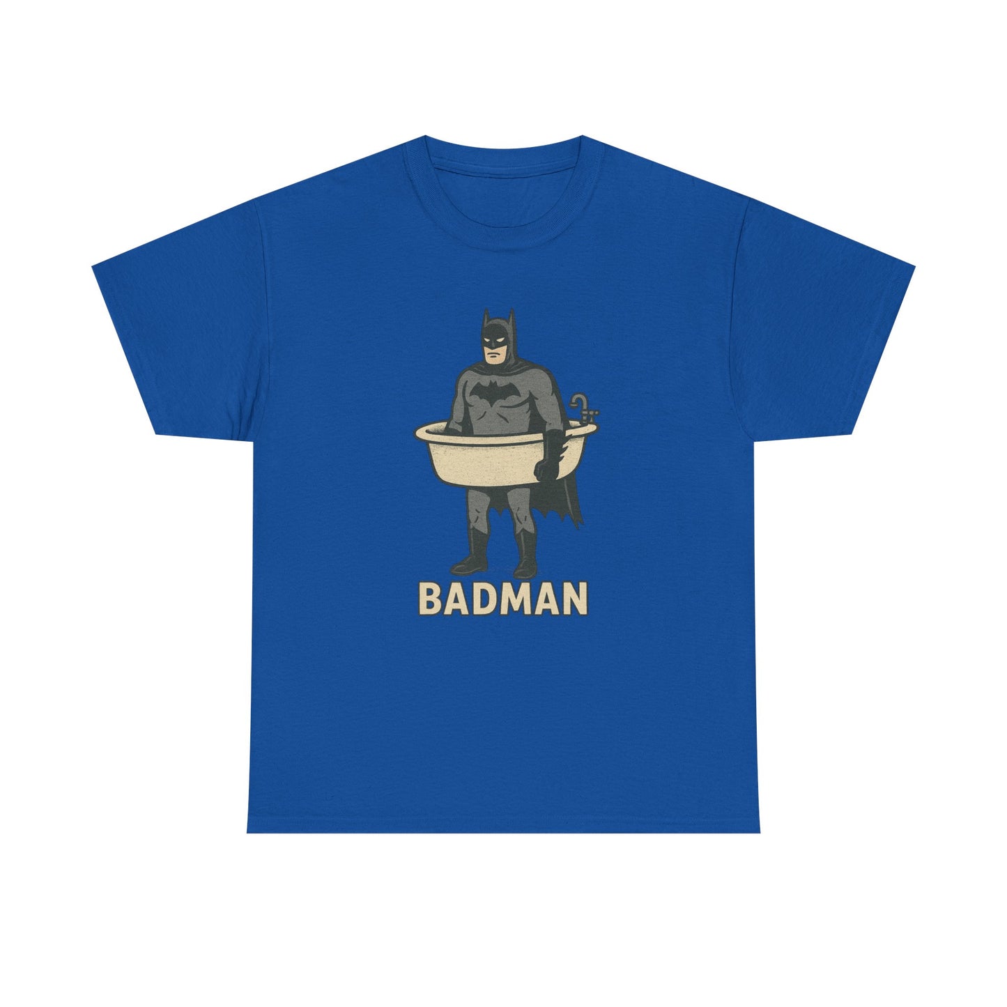 Lustiges Badman Badewannen-T-Shirt, Unisex-Baumwoll-Shirt, Geschenk für Superhelden-Fans, Humor-Bekleidung, Schrulliges Grafik-T-Shirt 