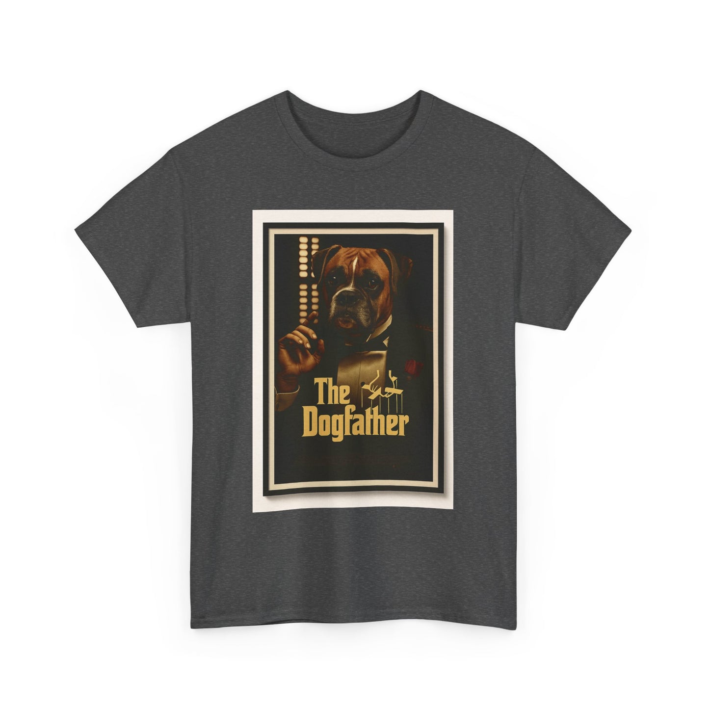 T-shirt unisexe en coton épais « The Dogfather » - Cadeau amusant pour les amoureux des chiens, pour les papas, pour les amoureux des animaux, pour un anniversaire ou Noël. 