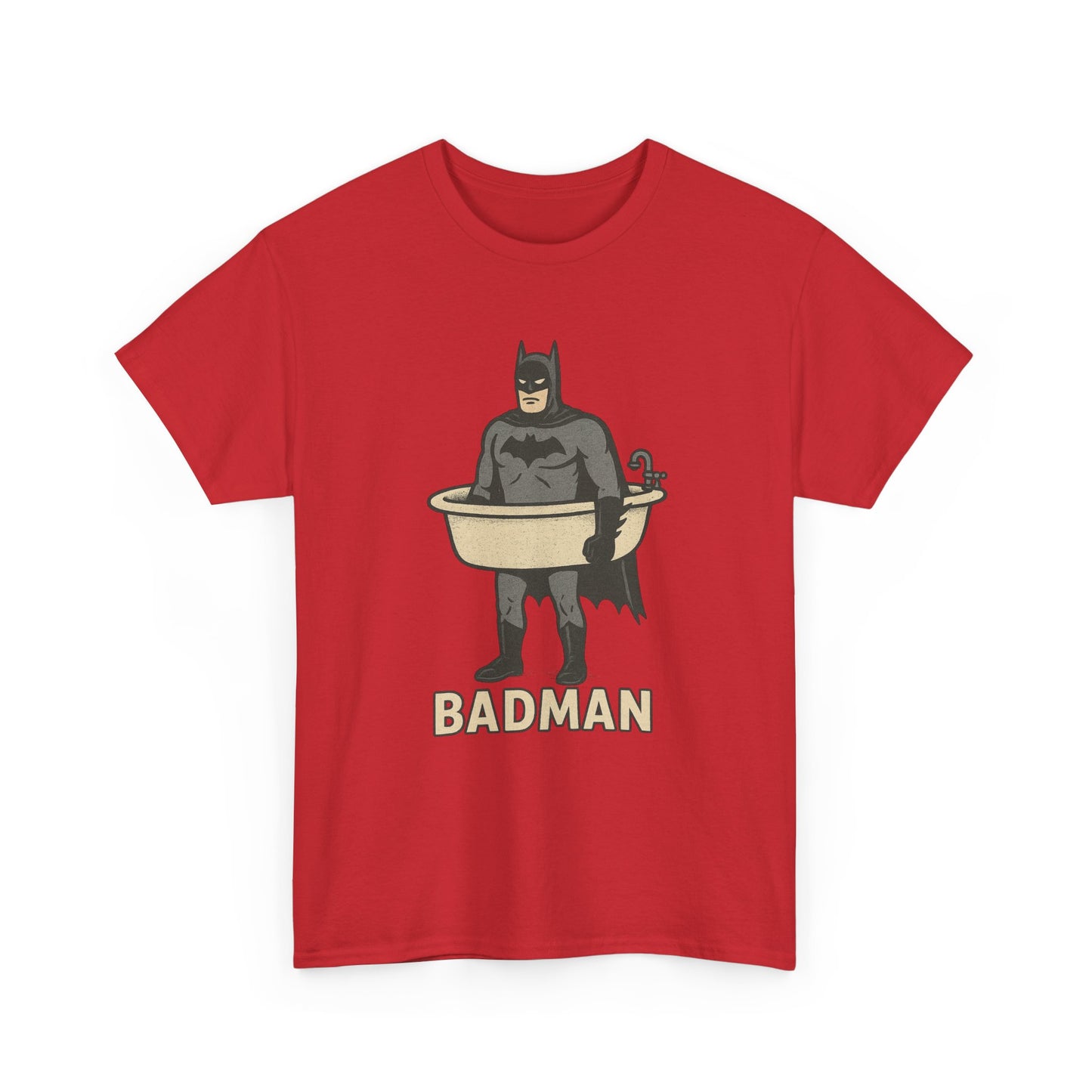 Lustiges Badman Badewannen-T-Shirt, Unisex-Baumwoll-Shirt, Geschenk für Superhelden-Fans, Humor-Bekleidung, Schrulliges Grafik-T-Shirt 