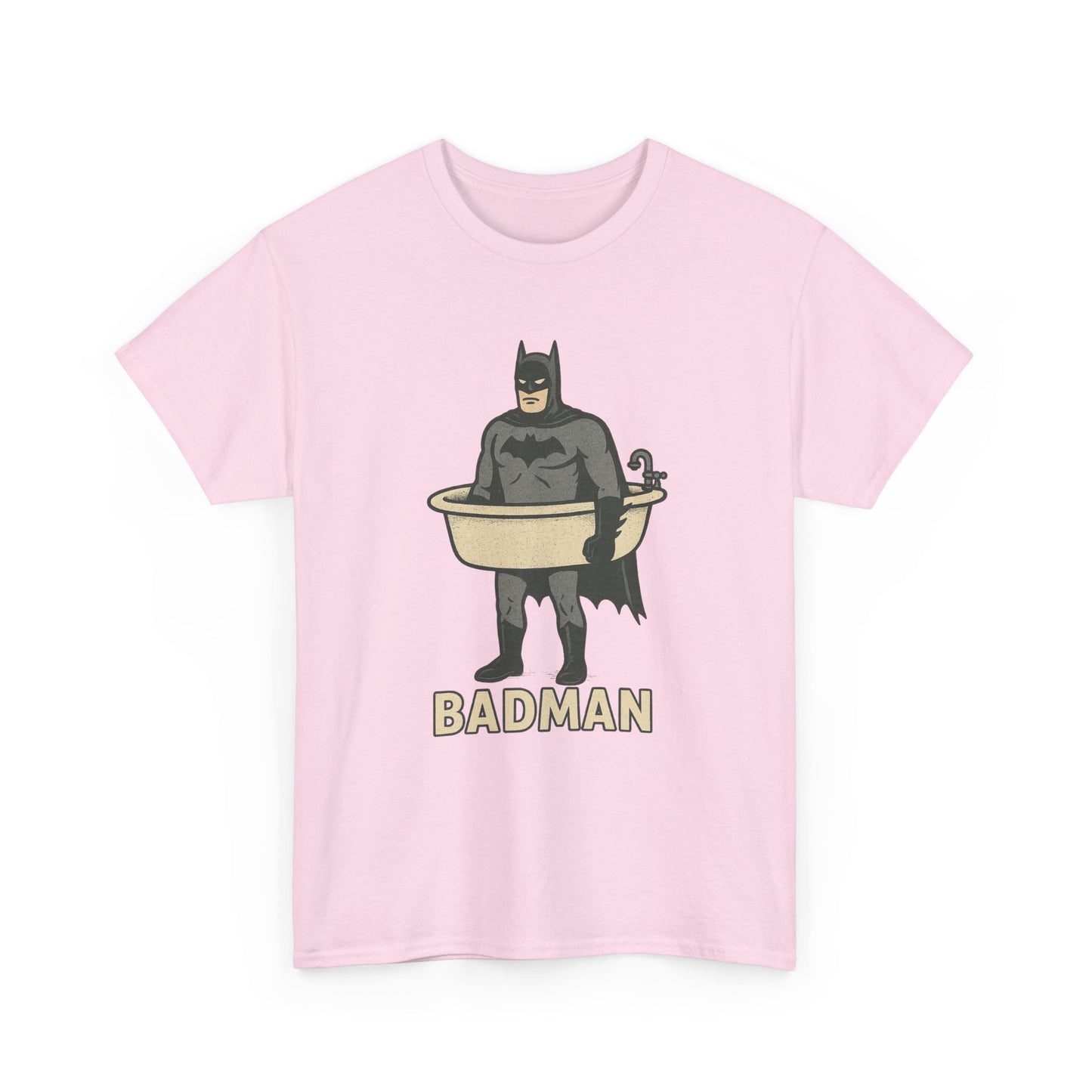 Lustiges Badman Badewannen-T-Shirt, Unisex-Baumwoll-Shirt, Geschenk für Superhelden-Fans, Humor-Bekleidung, Schrulliges Grafik-T-Shirt 