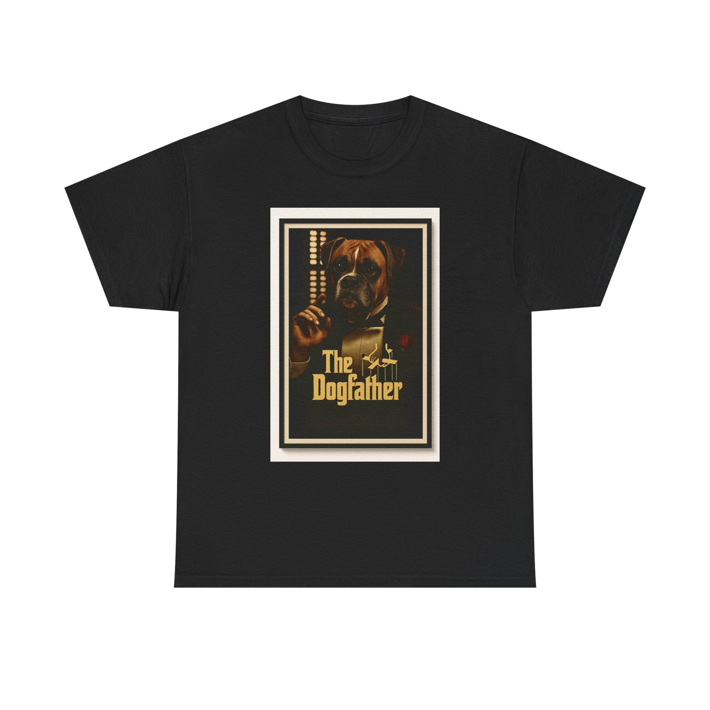 T-shirt unisexe en coton épais « The Dogfather » - Cadeau amusant pour les amoureux des chiens, pour les papas, pour les amoureux des animaux, pour un anniversaire ou Noël. 