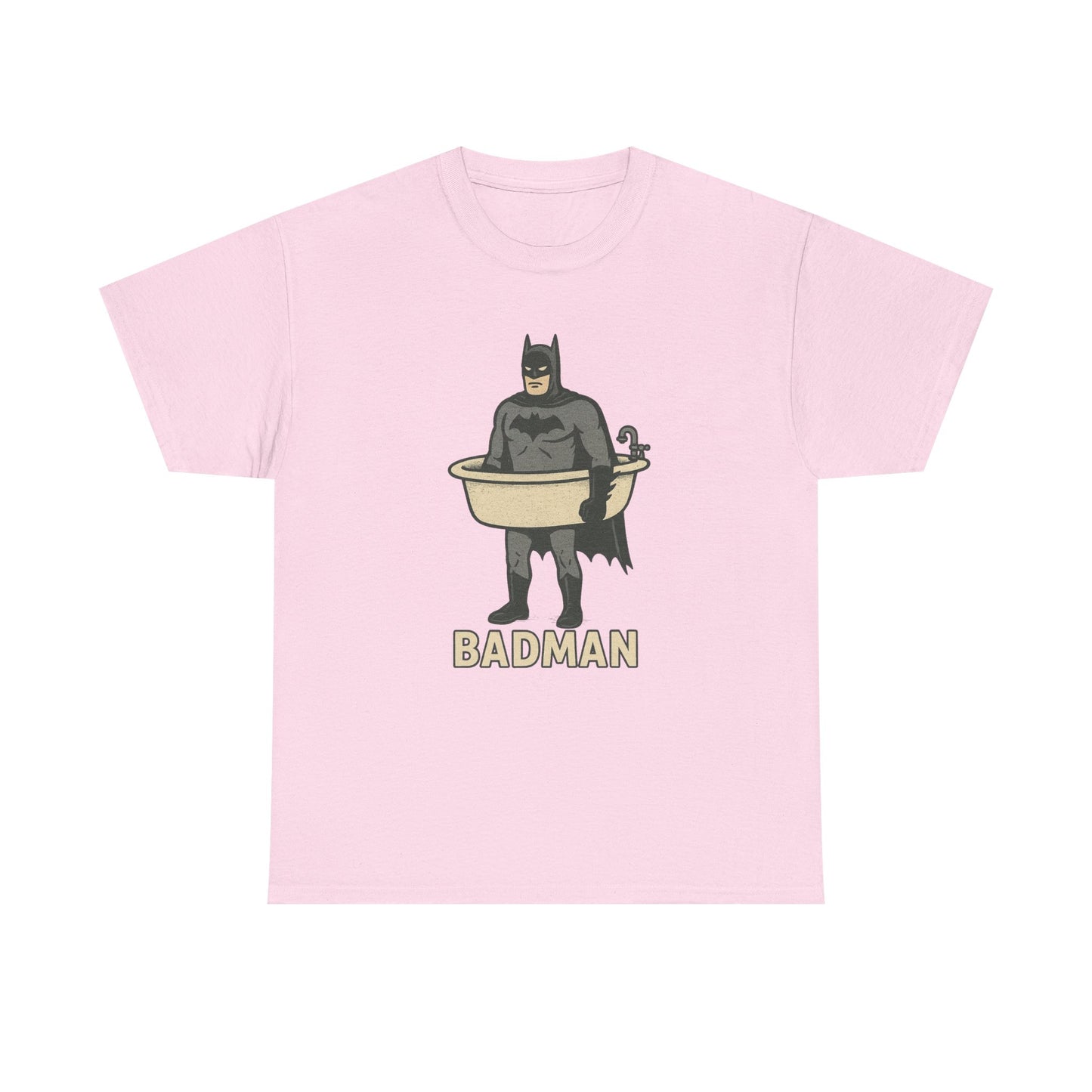 Lustiges Badman Badewannen-T-Shirt, Unisex-Baumwoll-Shirt, Geschenk für Superhelden-Fans, Humor-Bekleidung, Schrulliges Grafik-T-Shirt 