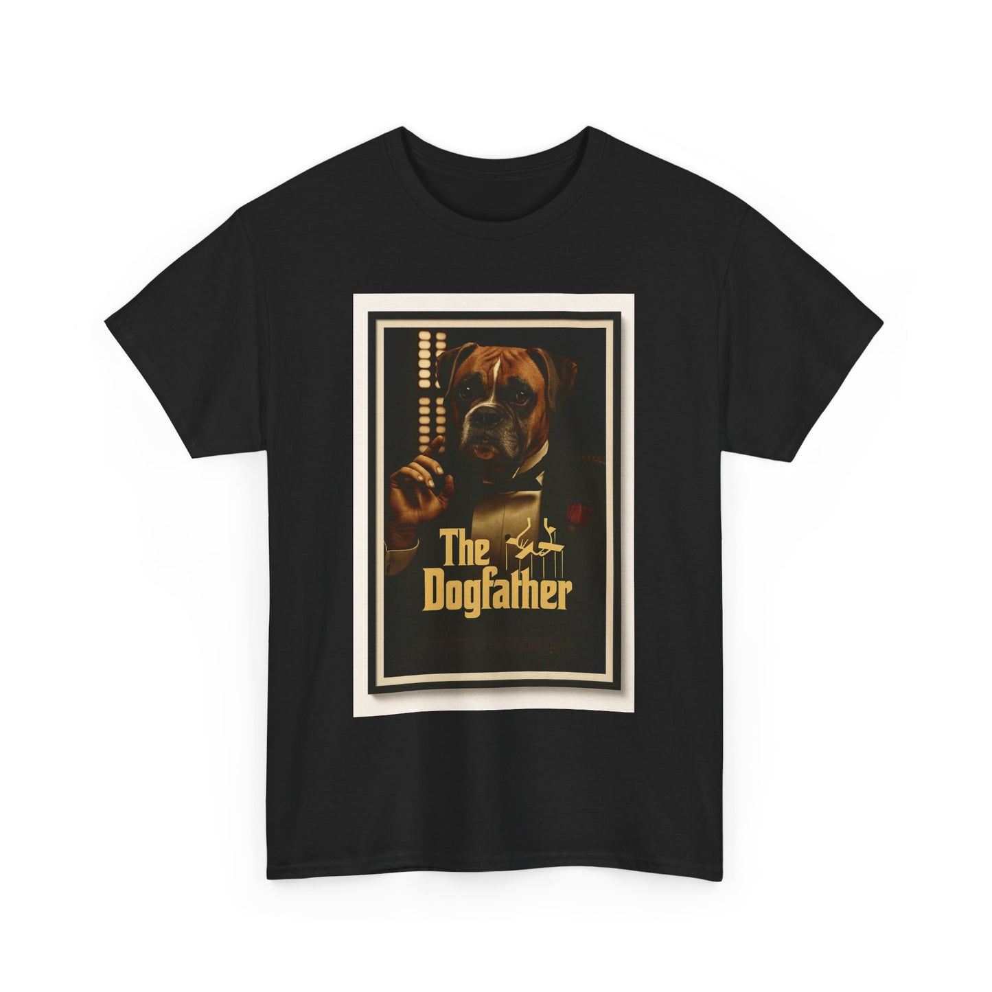 T-shirt unisexe en coton épais « The Dogfather » - Cadeau amusant pour les amoureux des chiens, pour les papas, pour les amoureux des animaux, pour un anniversaire ou Noël. 