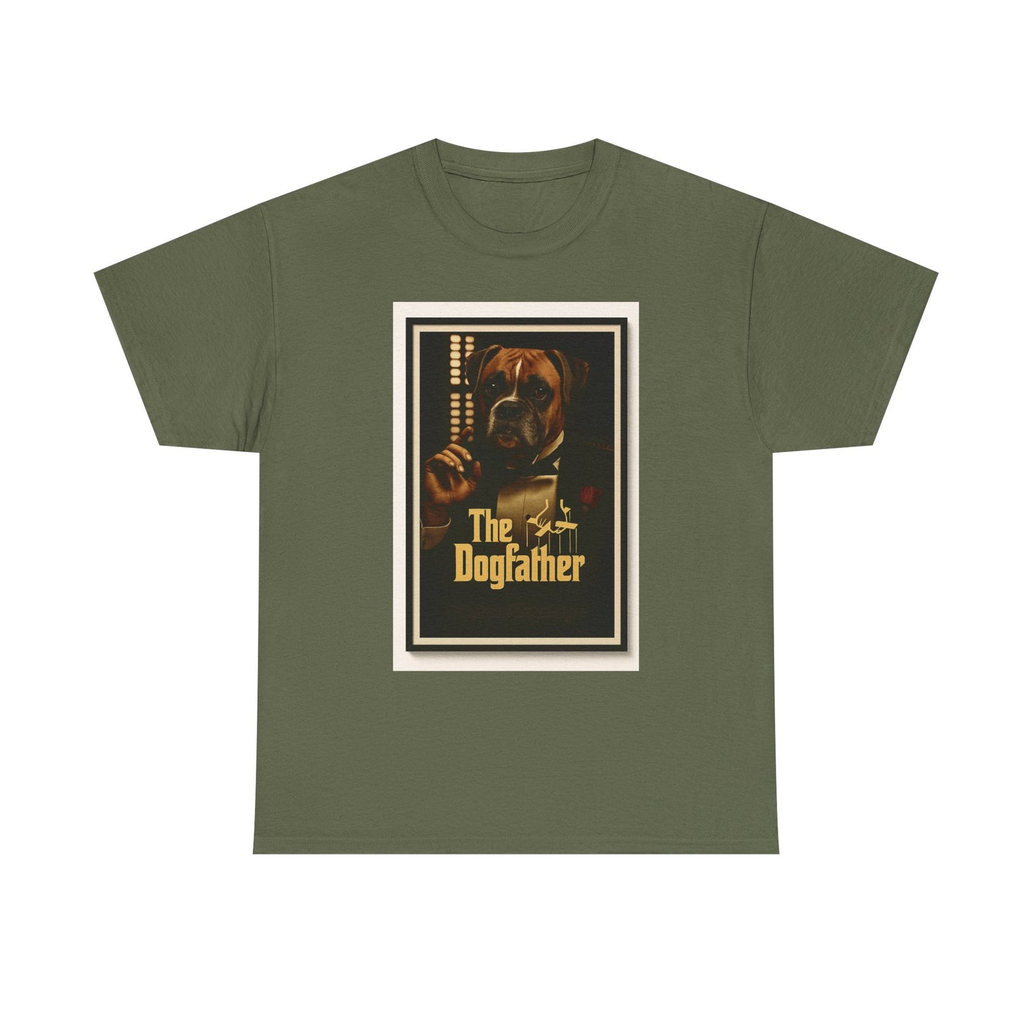 T-shirt unisexe en coton épais « The Dogfather » - Cadeau amusant pour les amoureux des chiens, pour les papas, pour les amoureux des animaux, pour un anniversaire ou Noël. 