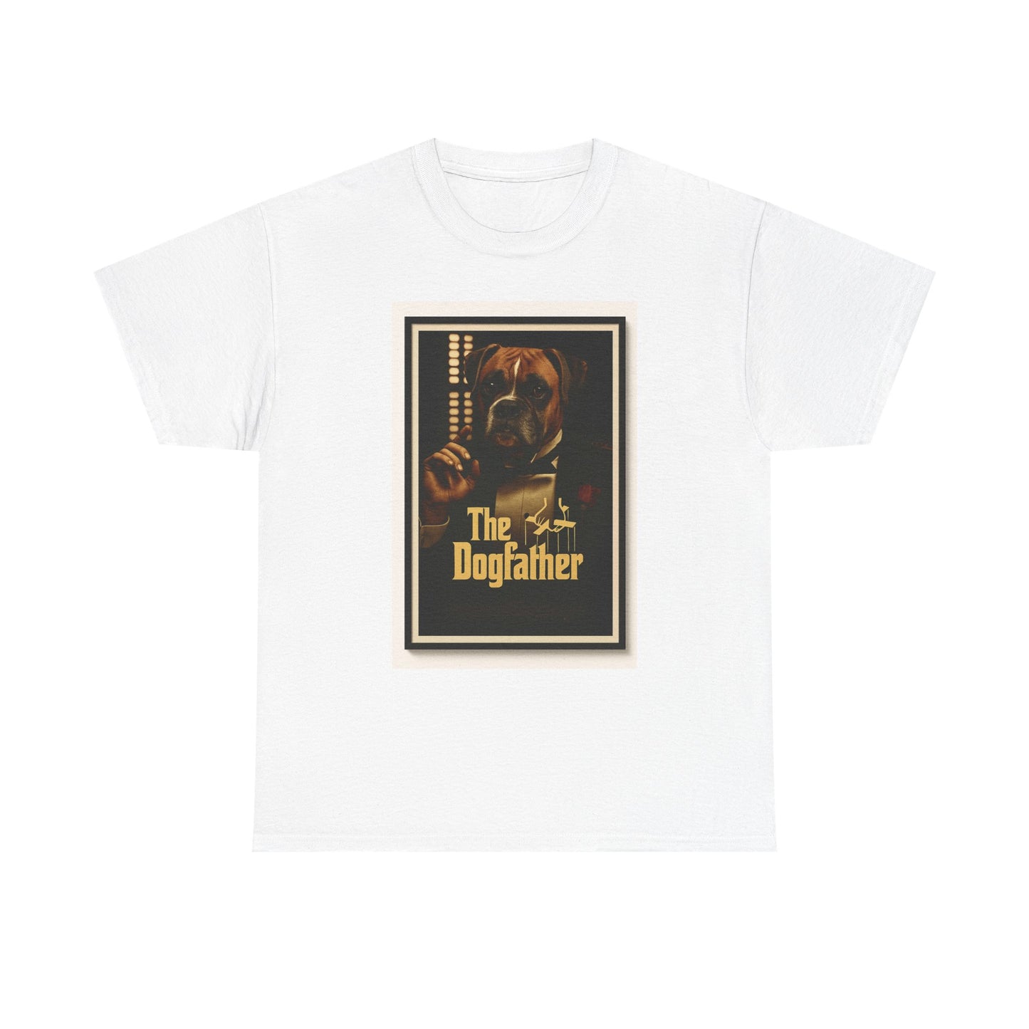 T-shirt unisexe en coton épais « The Dogfather » - Cadeau amusant pour les amoureux des chiens, pour les papas, pour les amoureux des animaux, pour un anniversaire ou Noël. 