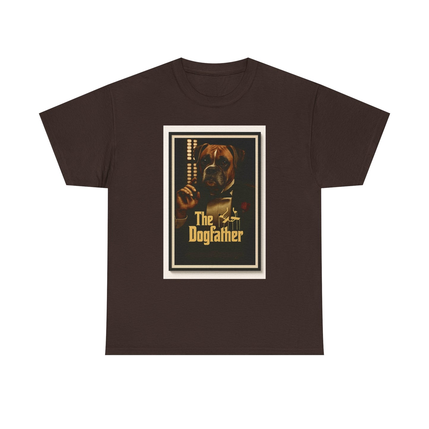T-shirt unisexe en coton épais « The Dogfather » - Cadeau amusant pour les amoureux des chiens, pour les papas, pour les amoureux des animaux, pour un anniversaire ou Noël. 