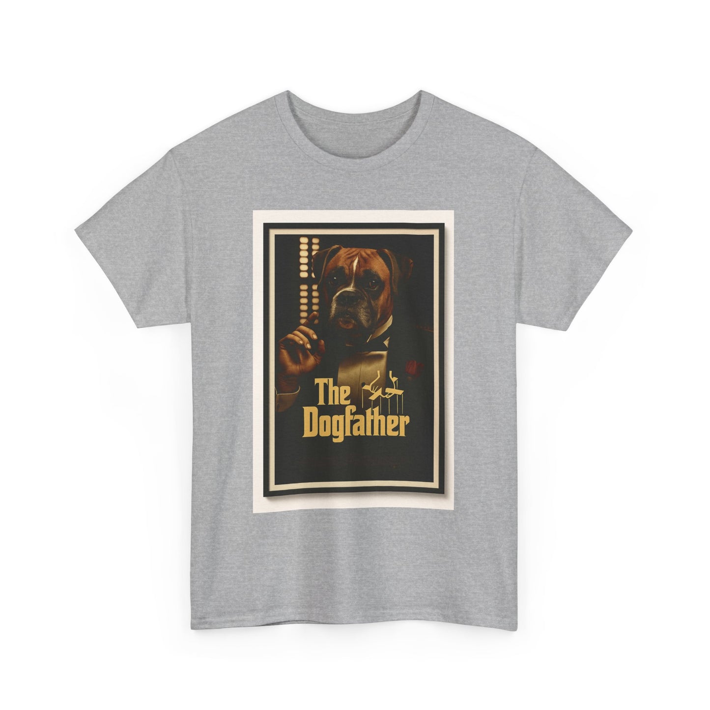 T-shirt unisexe en coton épais « The Dogfather » - Cadeau amusant pour les amoureux des chiens, pour les papas, pour les amoureux des animaux, pour un anniversaire ou Noël. 