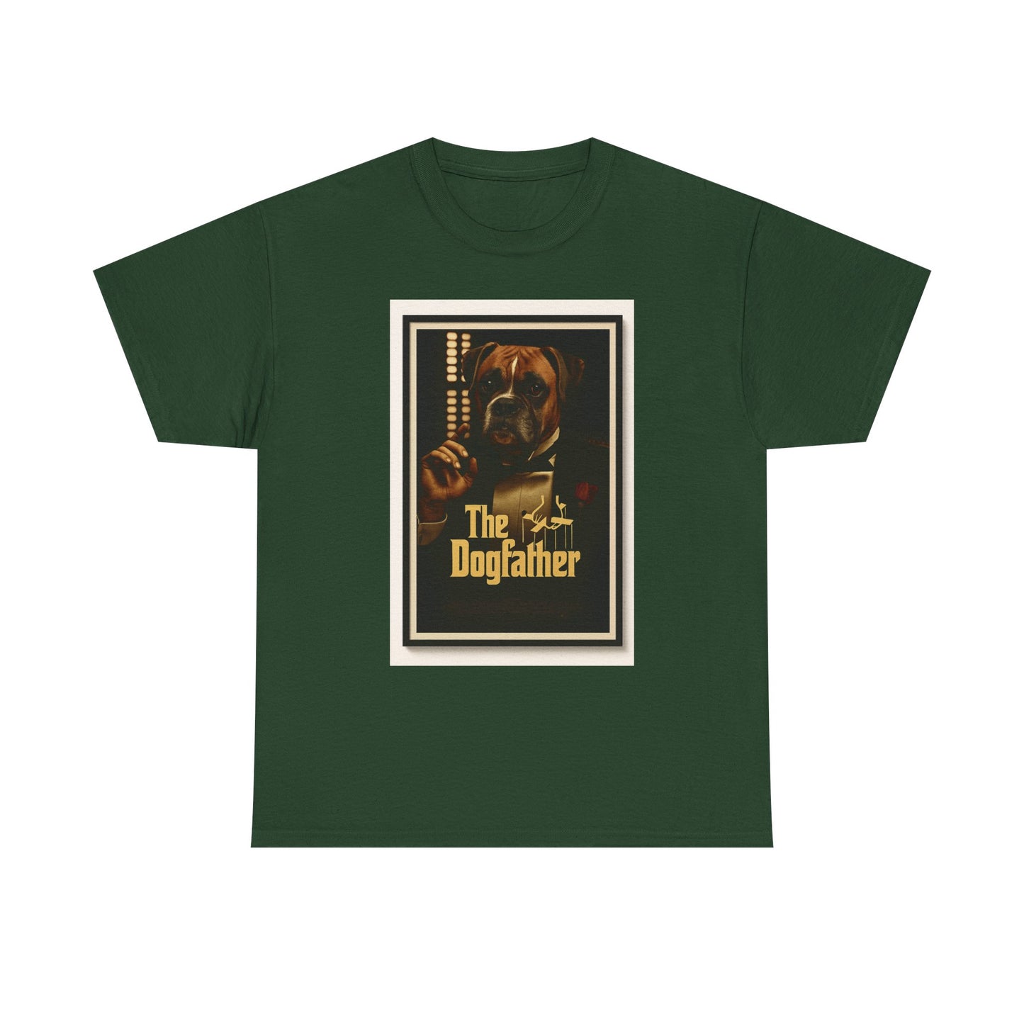 T-shirt unisexe en coton épais « The Dogfather » - Cadeau amusant pour les amoureux des chiens, pour les papas, pour les amoureux des animaux, pour un anniversaire ou Noël. 