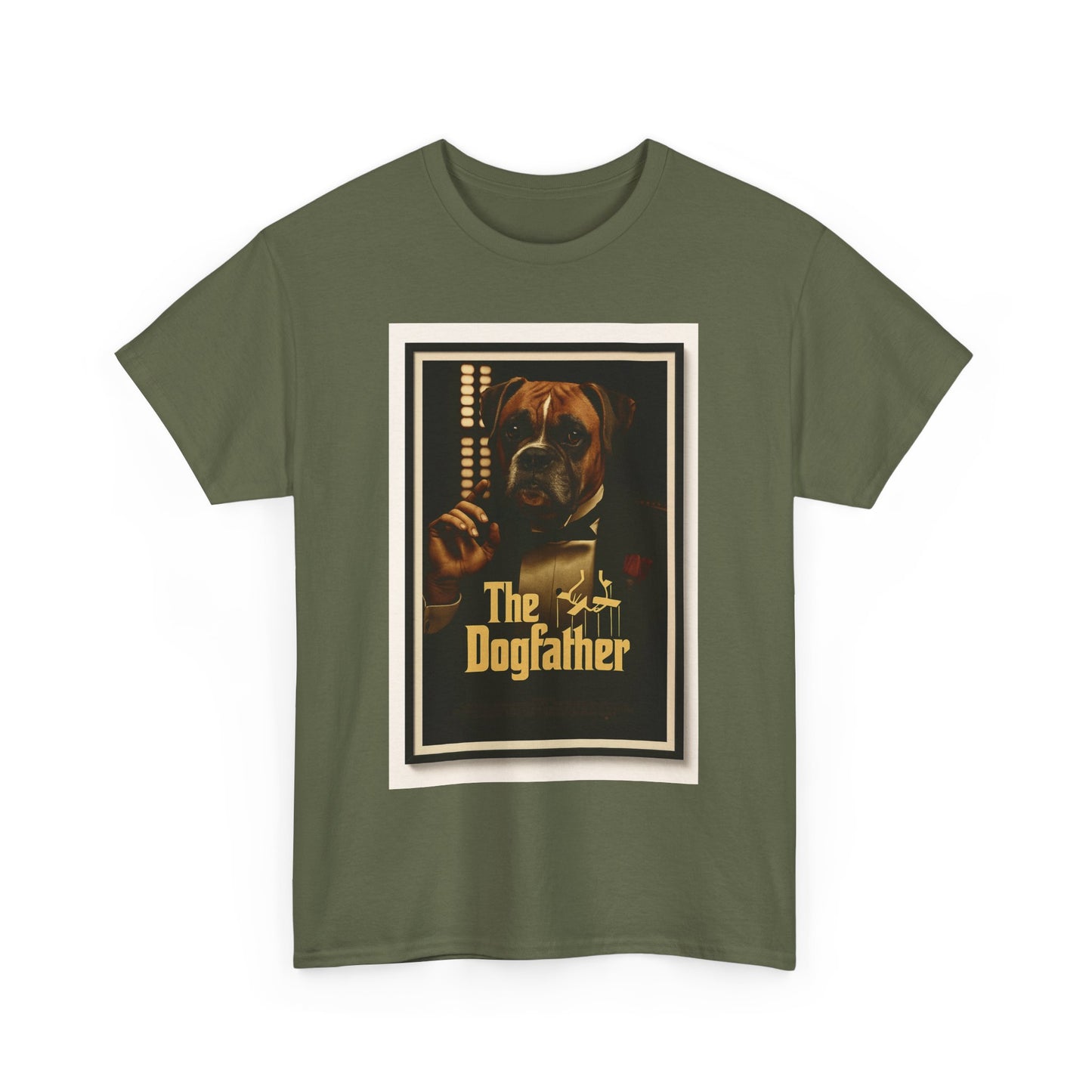 T-shirt unisexe en coton épais « The Dogfather » - Cadeau amusant pour les amoureux des chiens, pour les papas, pour les amoureux des animaux, pour un anniversaire ou Noël. 