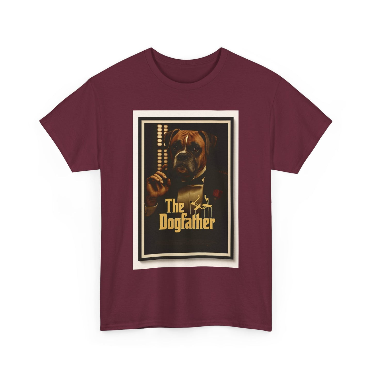 T-shirt unisexe en coton épais « The Dogfather » - Cadeau amusant pour les amoureux des chiens, pour les papas, pour les amoureux des animaux, pour un anniversaire ou Noël. 