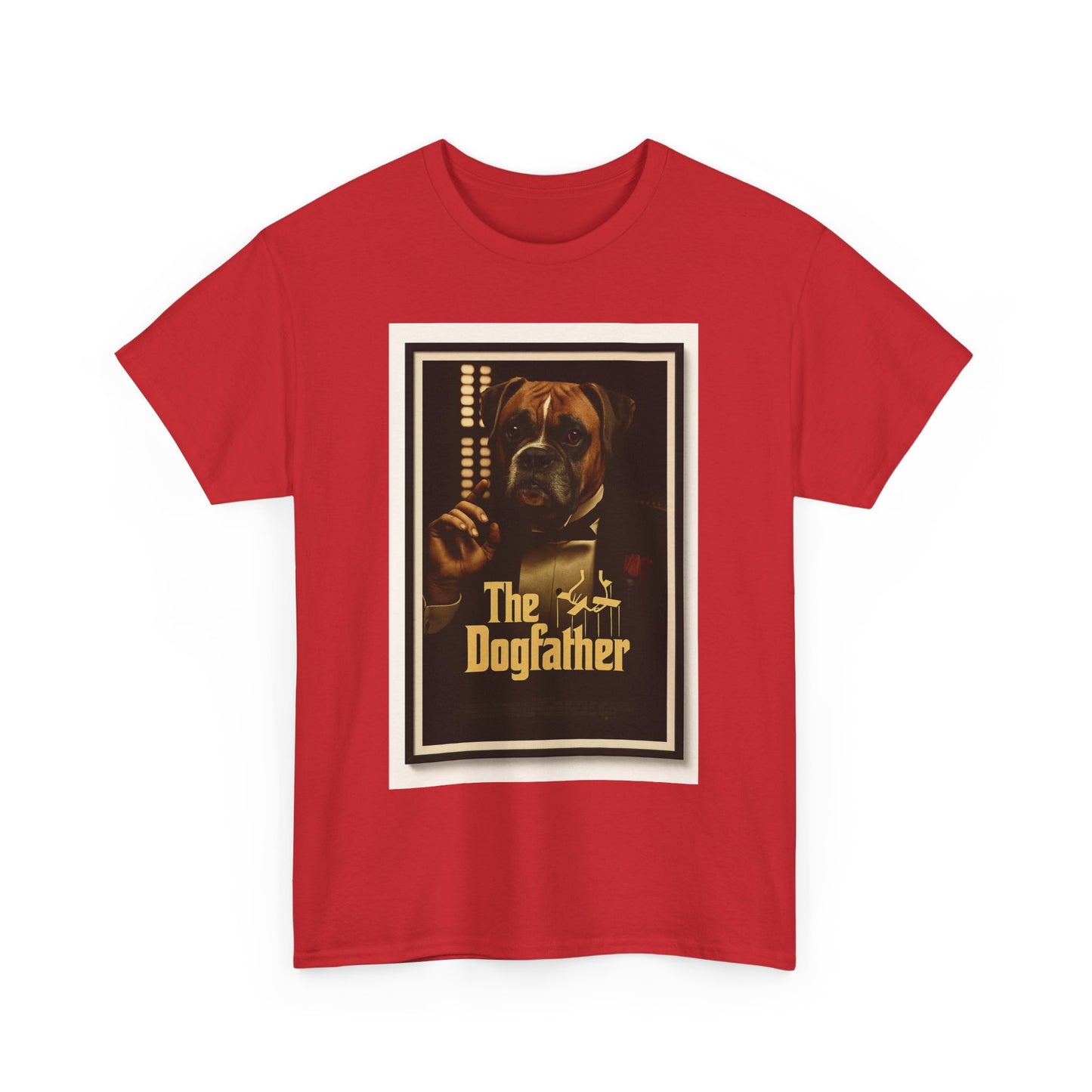 T-shirt unisexe en coton épais « The Dogfather » - Cadeau amusant pour les amoureux des chiens, pour les papas, pour les amoureux des animaux, pour un anniversaire ou Noël. 