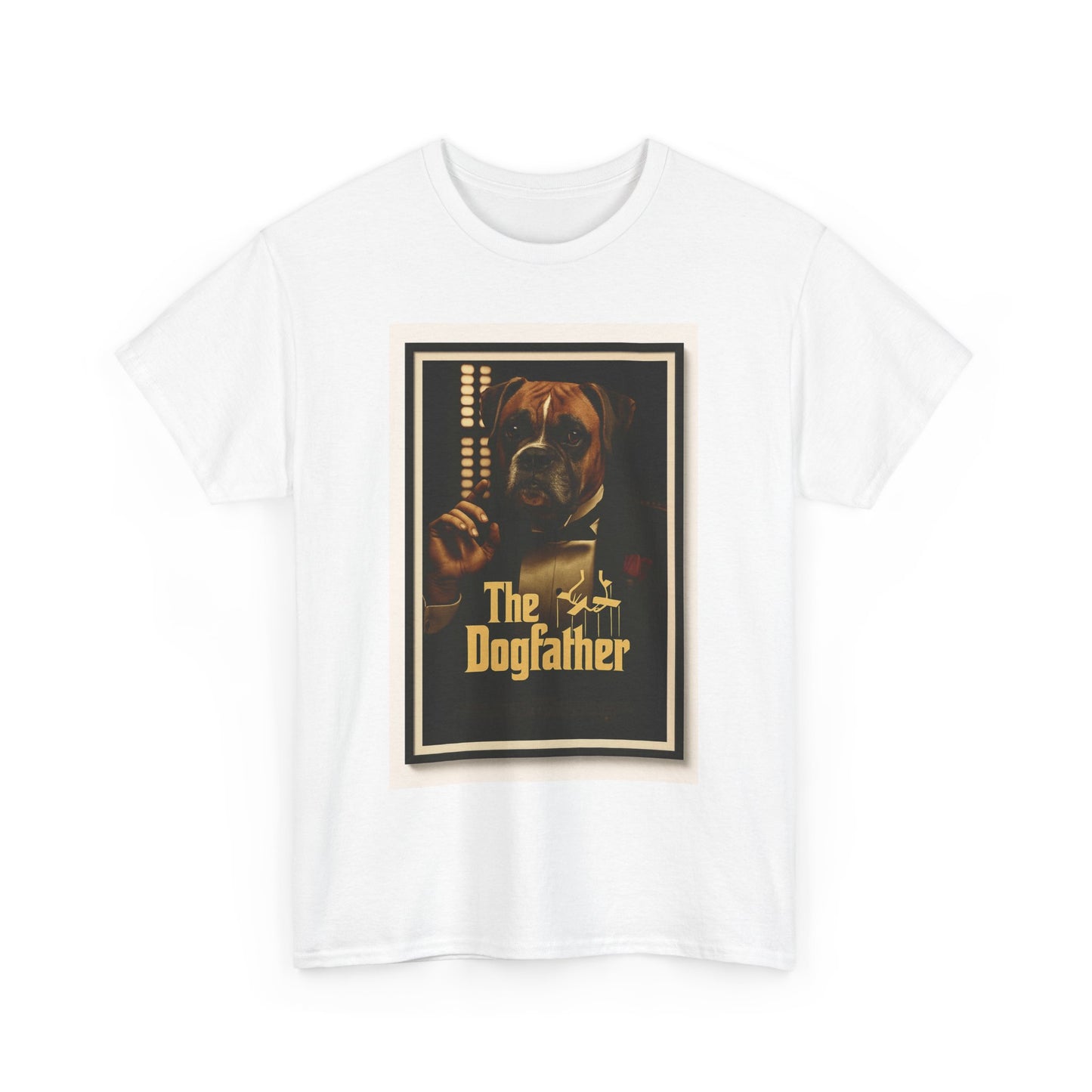 T-shirt unisexe en coton épais « The Dogfather » - Cadeau amusant pour les amoureux des chiens, pour les papas, pour les amoureux des animaux, pour un anniversaire ou Noël. 