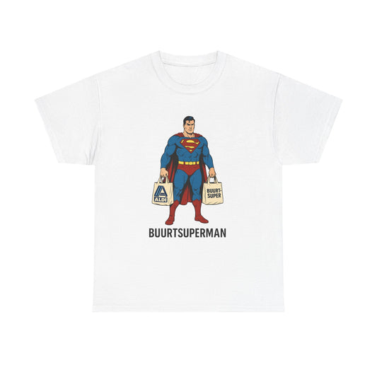 Funny Superman  Tee, Unisex Cotton Shirt, Gift for Superhero Fans, Humor Apparel, Quirky Graphic Tee