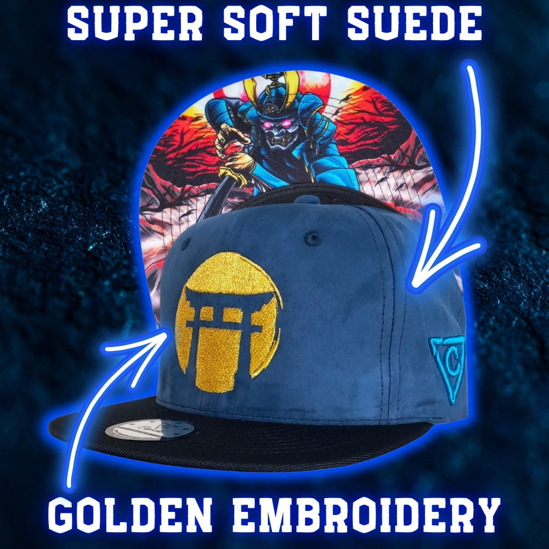 Blue Samurai Snapback - Suede/Golden Thread