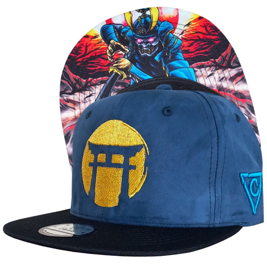 Blue Samurai Snapback - Suede/Golden Thread