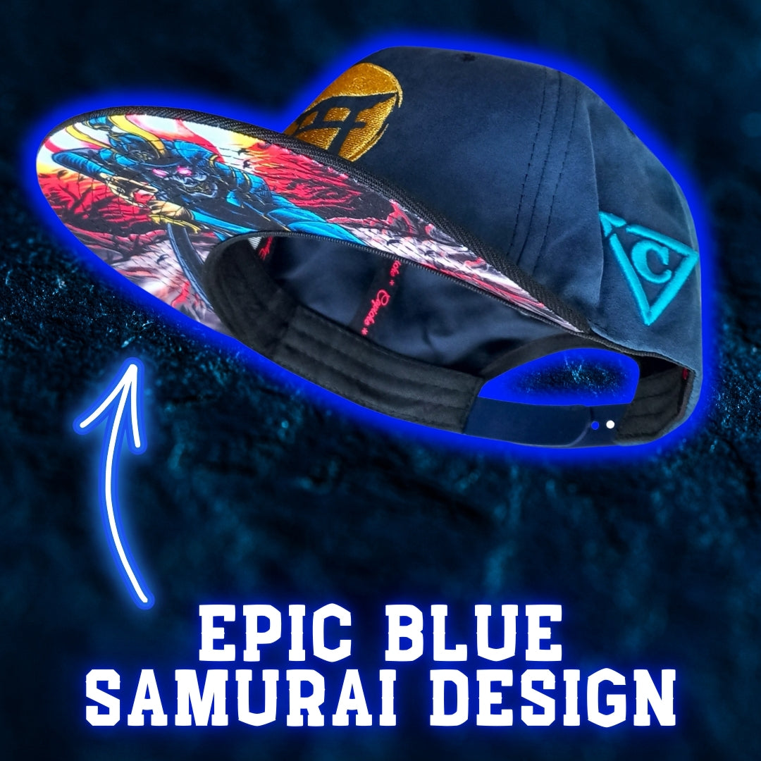 Blue Samurai Snapback - Suede/Golden Thread