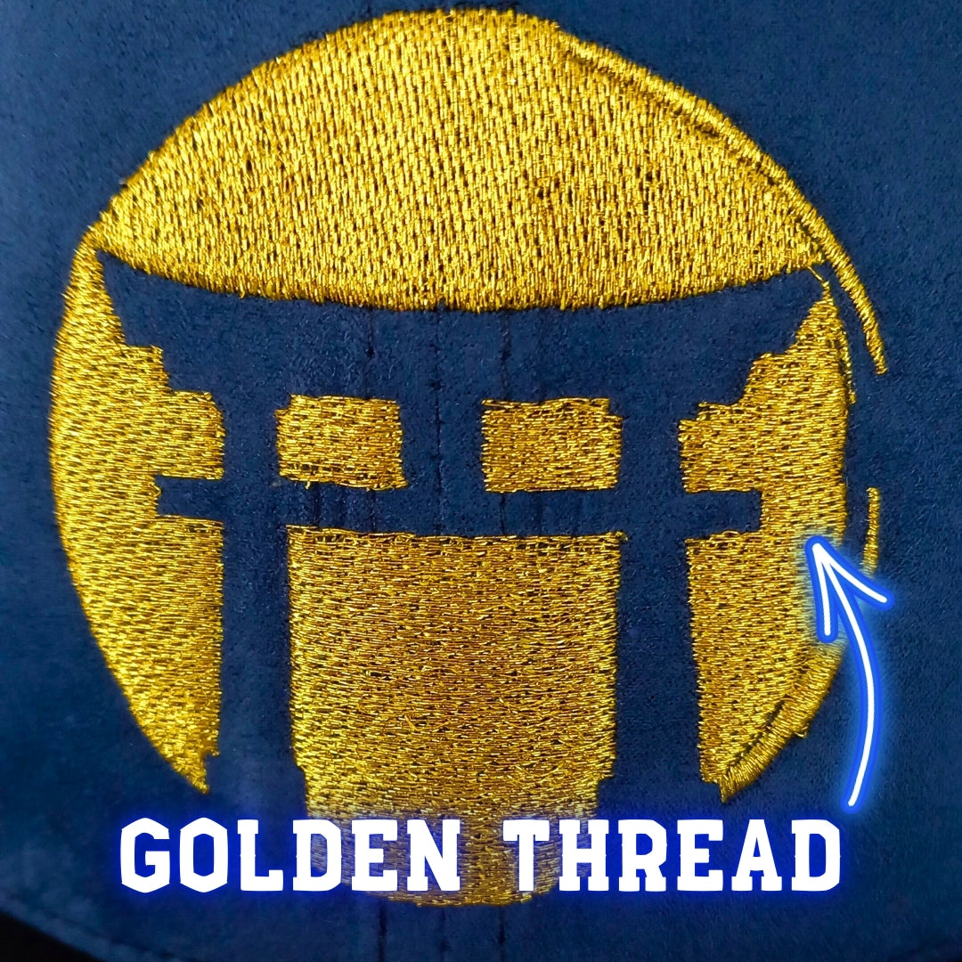 Blue Samurai Snapback - Suede/Golden Thread
