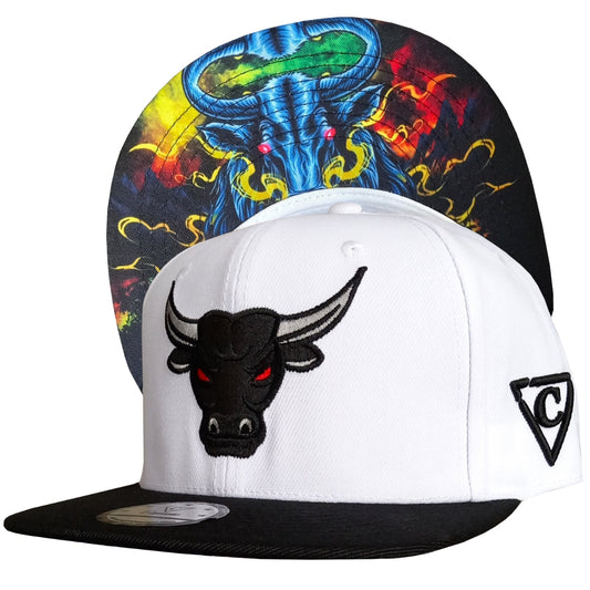 Bull Snapback - White/Black