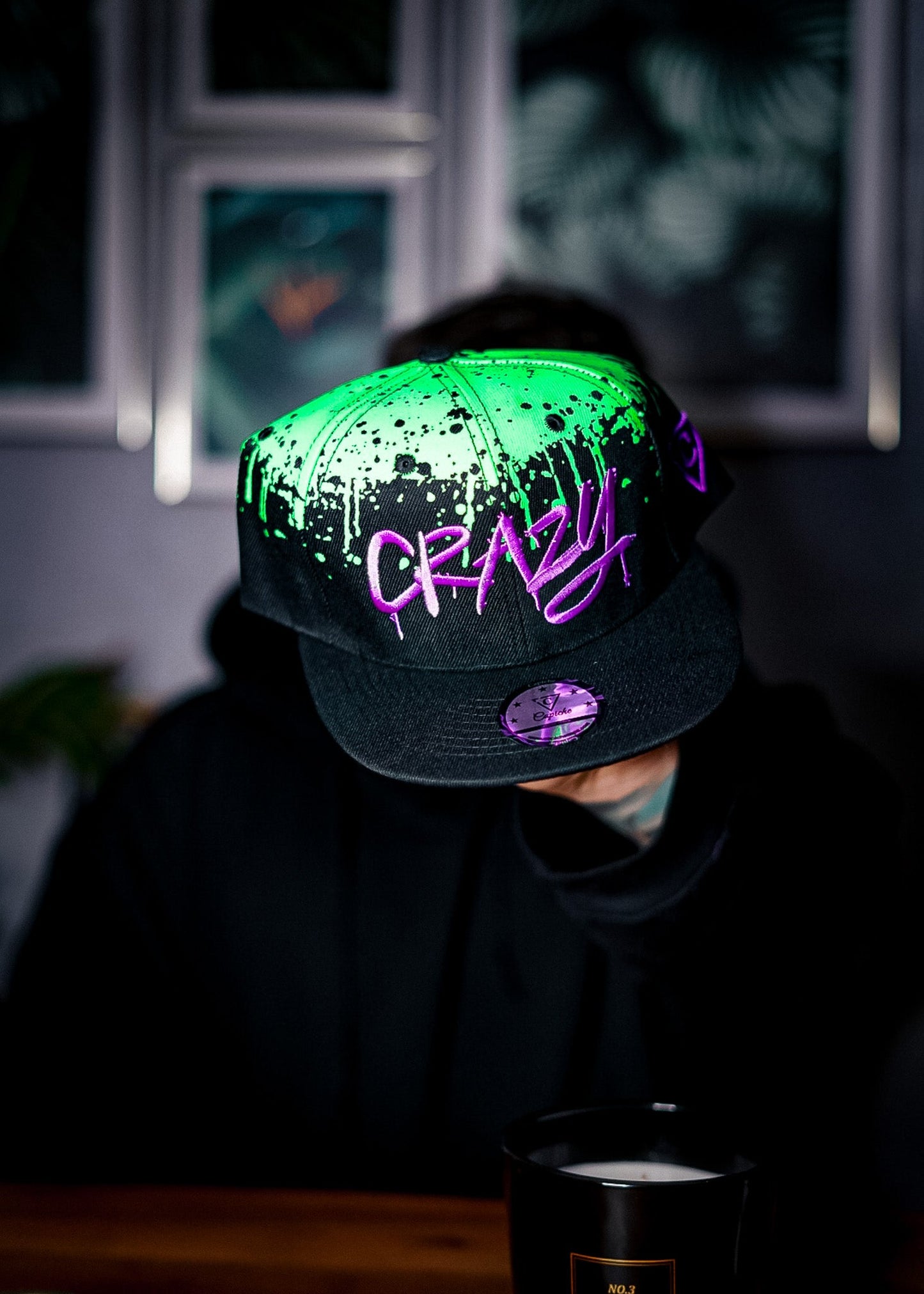 Freestyler Snapback - Black/Green Graffiti Spray