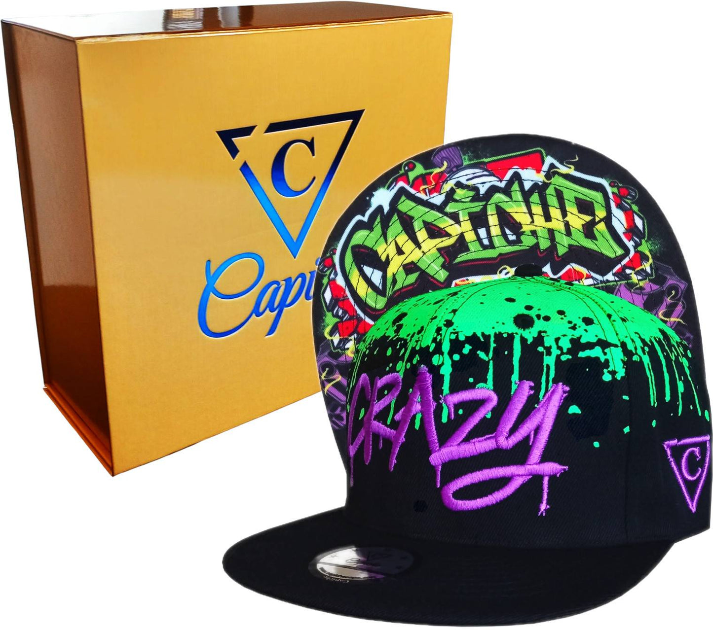 Freestyler Snapback - Black/Green Graffiti Spray