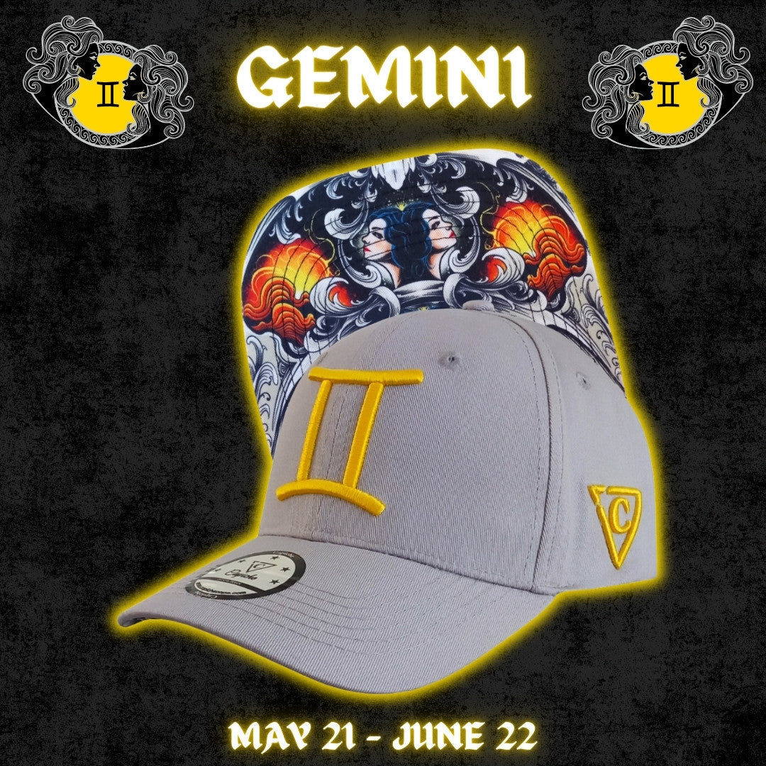Zodiac Gemini Curved Cap - Light Grey