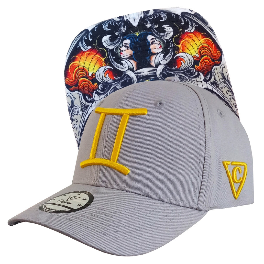 Zodiac Gemini Curved Cap - Light Grey