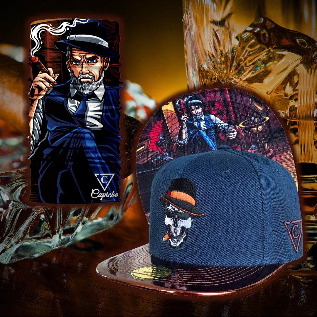 Cigar Snapback - Dark Blue/Brown Metallic
