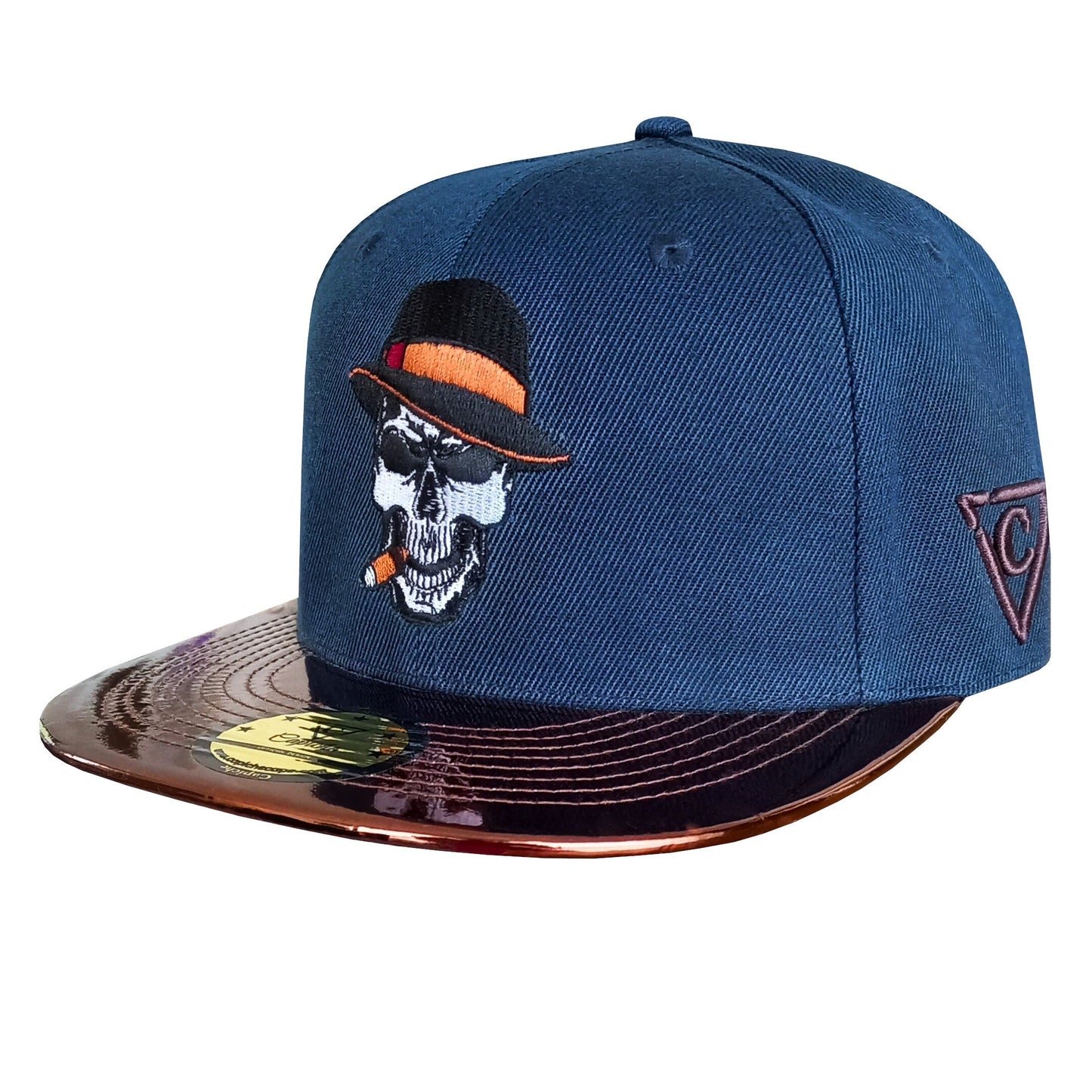 Cigar Snapback - Dark Blue/Brown Metallic