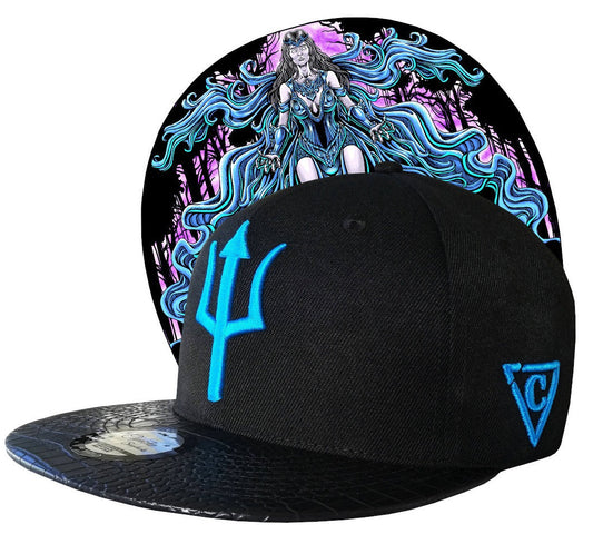 Nyx Snapback - Black/Faux Leather