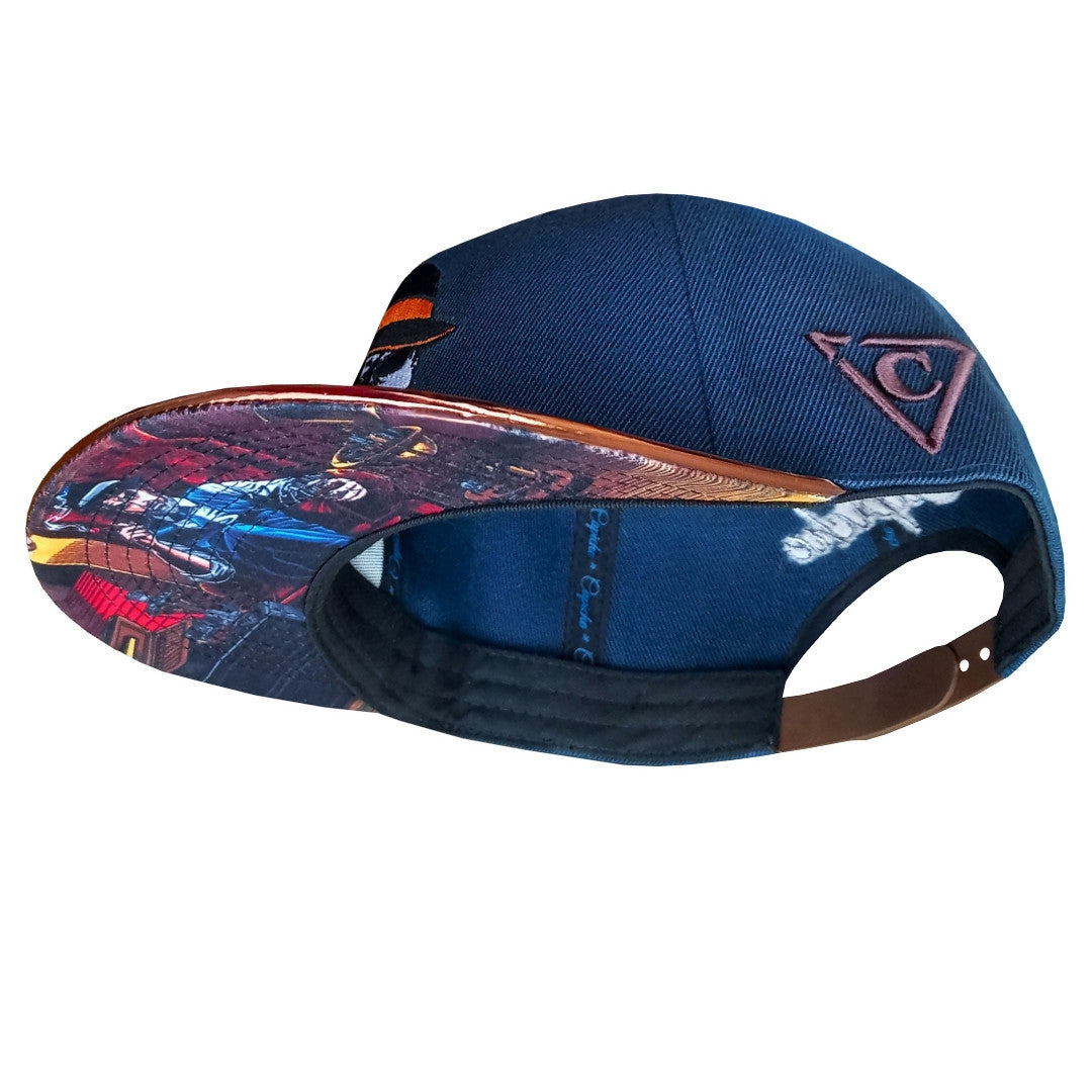 Cigar Snapback - Dark Blue/Brown Metallic