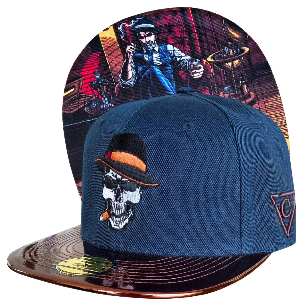 Cigar Snapback - Dark Blue/Brown Metallic