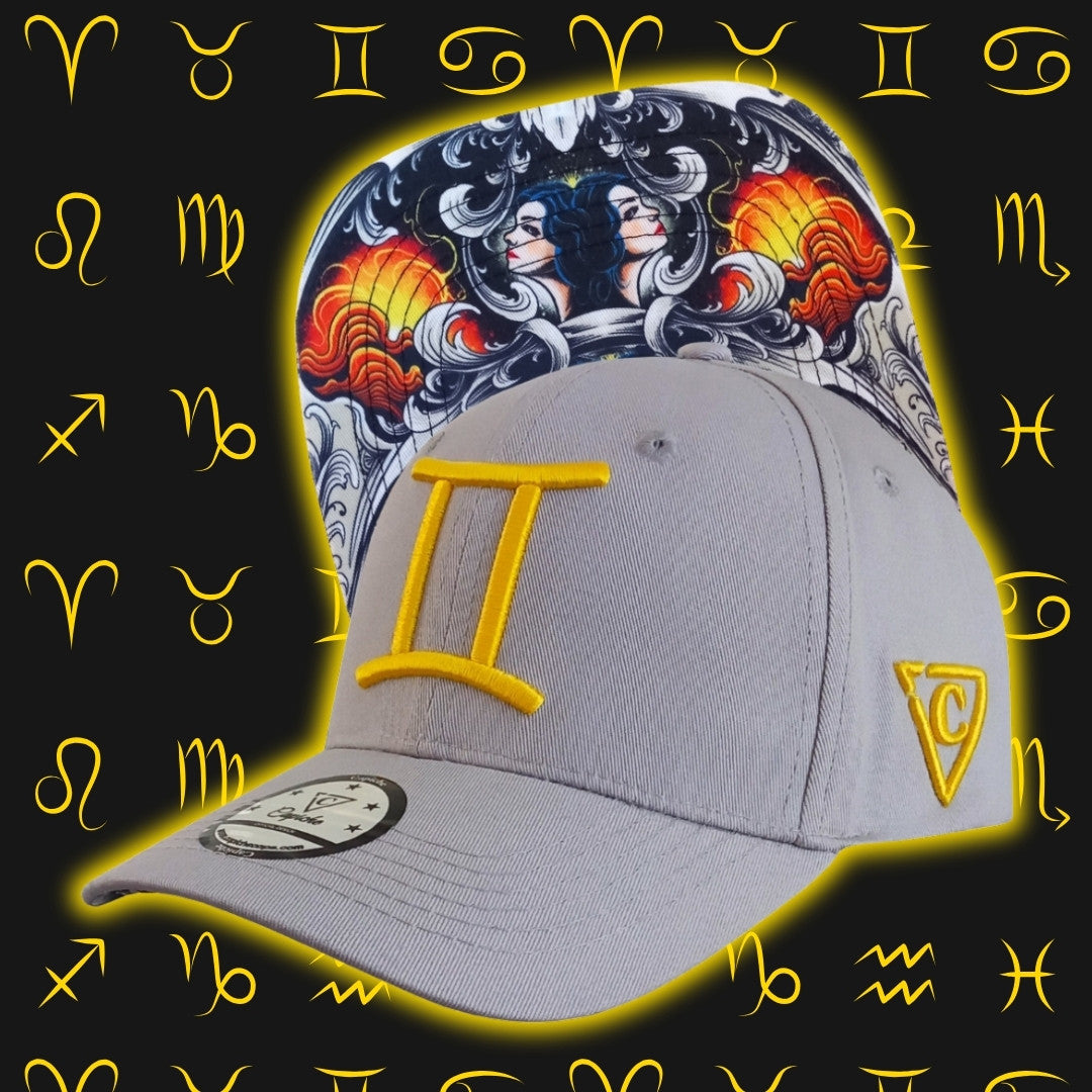Zodiac Gemini Curved Cap - Light Grey